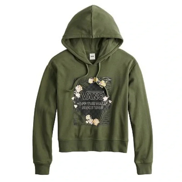 New Juniors' Vans Chasin Blooms Clipped Hoodie - Picture 1 of 9